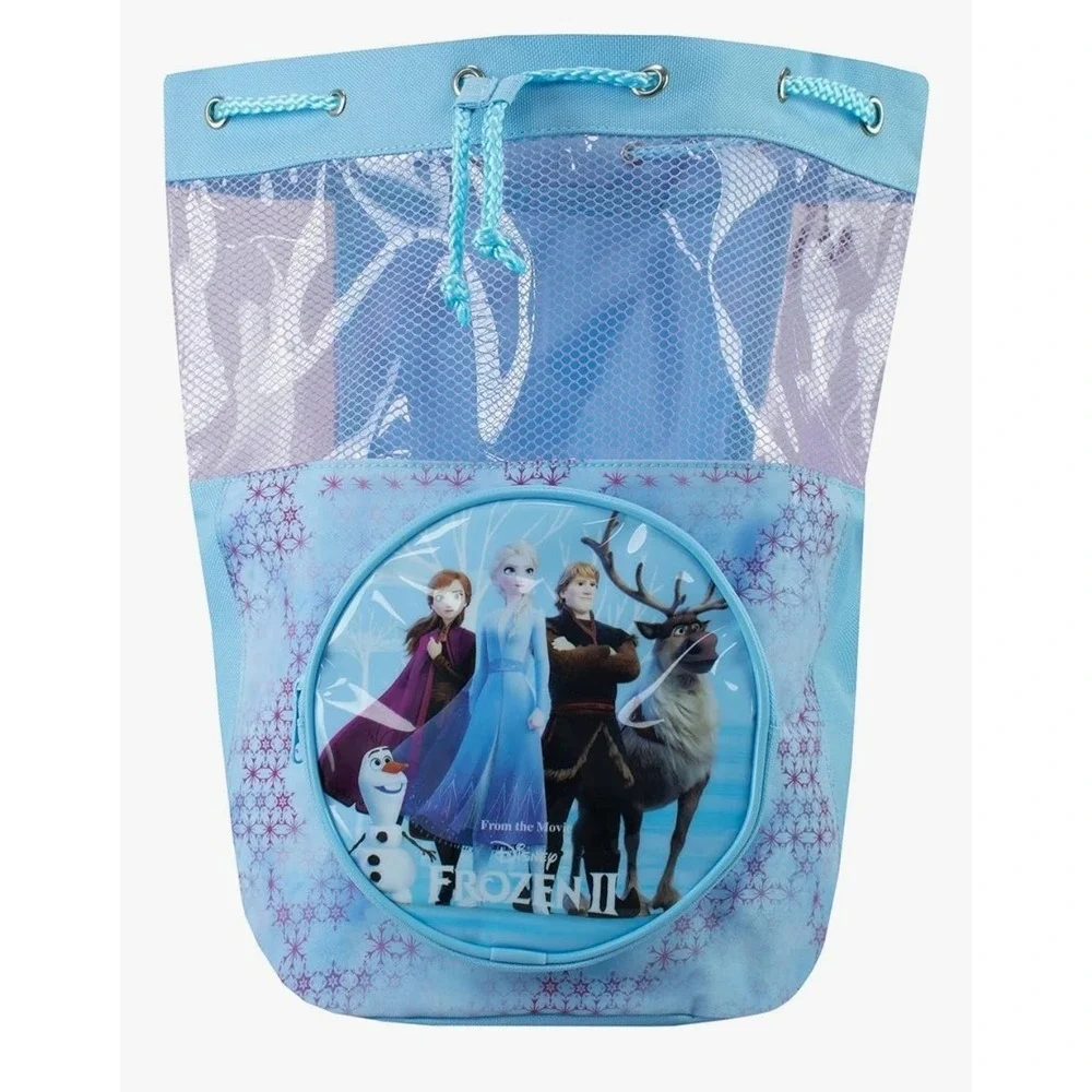 Disney Frozen Swimming Bag Girls Anna Elsa‎ Beach Pool Swim Drawstring Backpack
